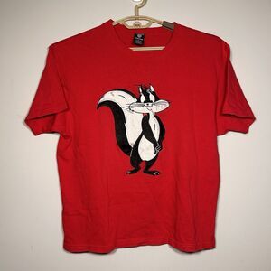 Vintage Warner Bros Studio Embroidered Penelope Pussycat Shirt Red Women's Large